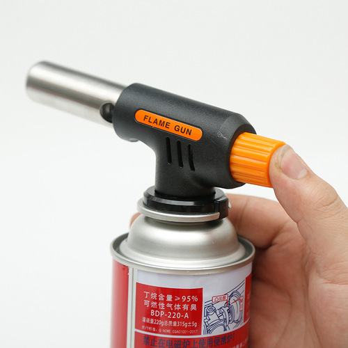 Portable spray gun head cartridge gas tank flame gun burning pig hair baking welding gun igniter blowtorch flamethrower household