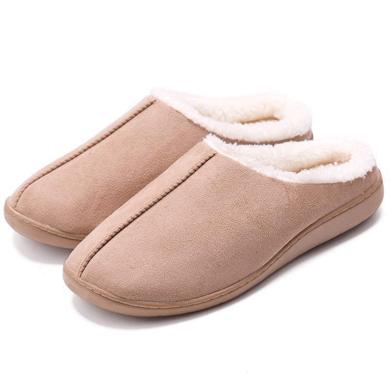 Men's suede bag toe home slippers comfortable memory sponge slippers wool imitation velvet lining shoes in stock