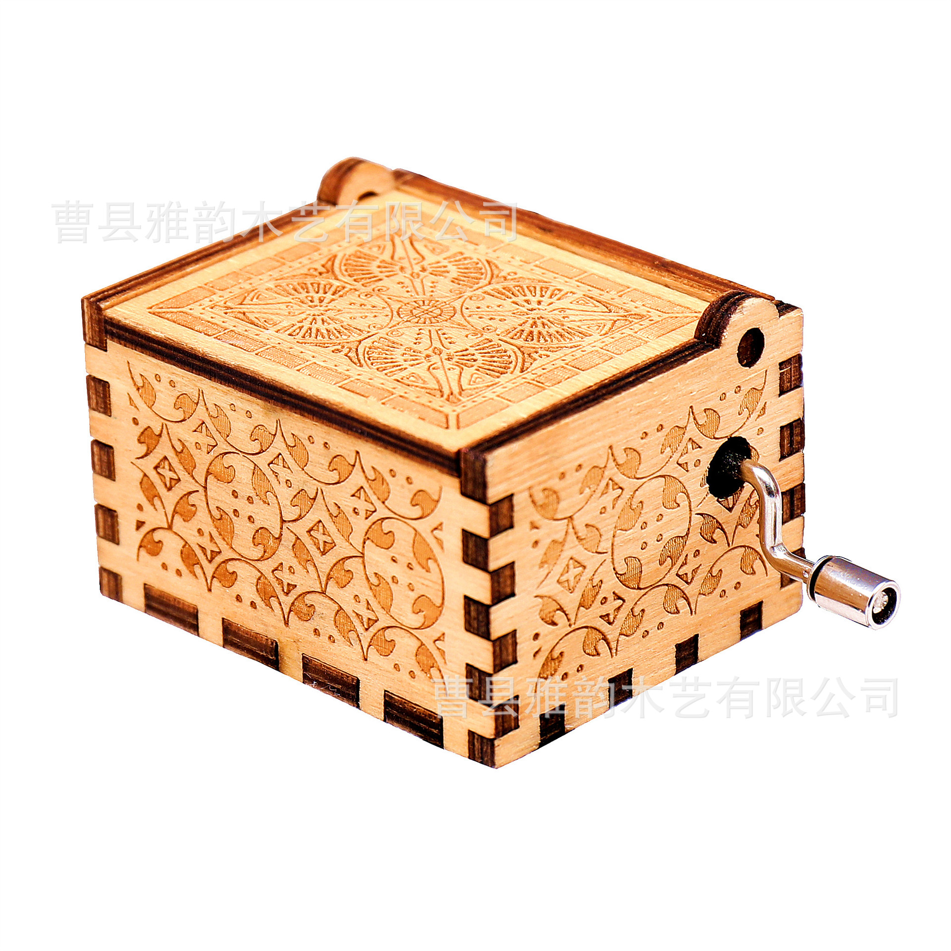 El modelo caliente de suministro transfronterizo Eres mi sol caja de música de madera manivela clásica tallada caja de música se puede configurar