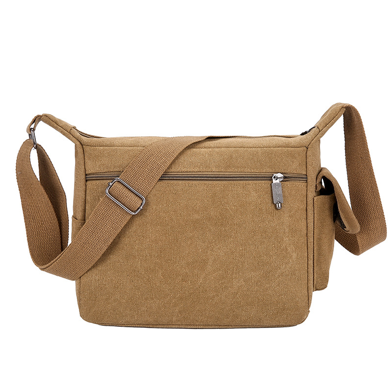 Nueva bolsa de mensajero transfronteriza para hombres de mediana edad y ancianos simple mochila de lona casual al aire libre multi-Bolsillo simple bolsa de hombro