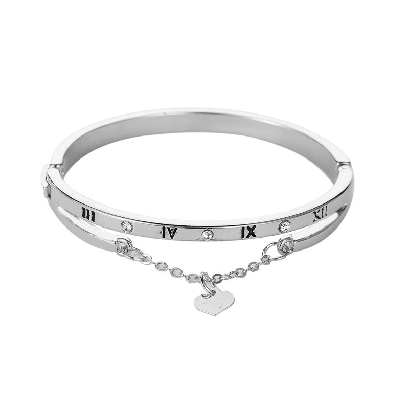 Pulsera de letra romana europea y americana letras y números borla amor pulsera temperamento versátil pulsera coreana joyería al por mayor
