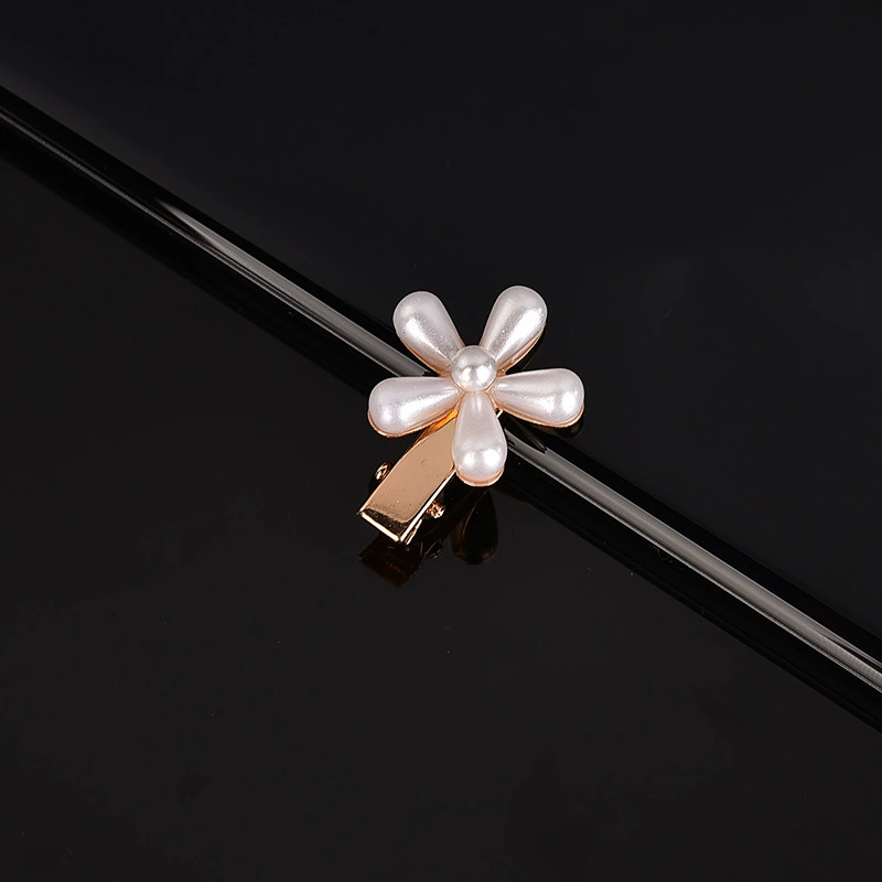 handmade Pearl Hair Clip, Woven Bow Design, 9 cm, Korean Simple Elegant