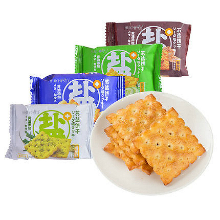 汇巢苏盐粗粮香葱黄瓜味黄油咸味饼干整箱6斤发酵饼干代餐小零食
