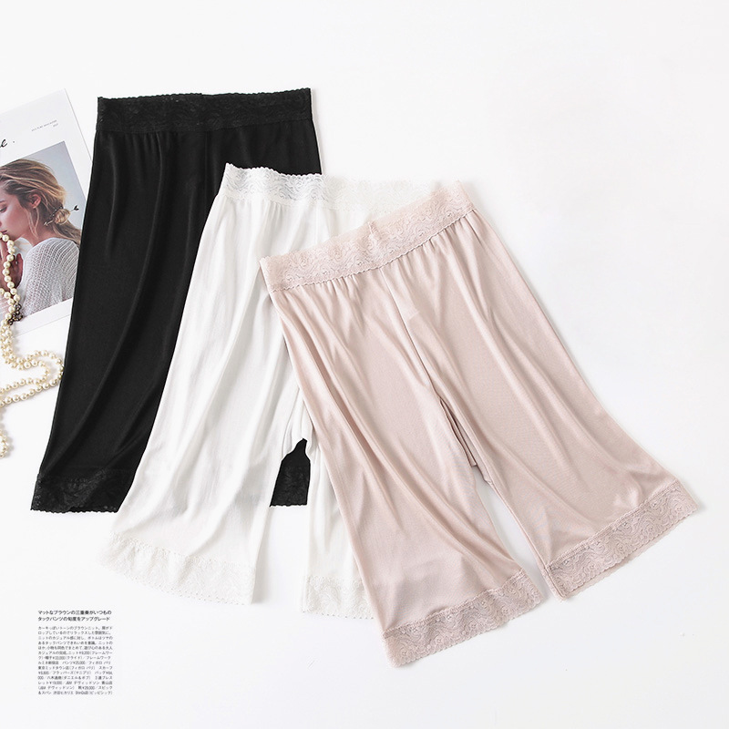 19 Summer New Silk Five-point Pants Women's Leggings Mulberry Silk Anti-light Women's Safety Pants Comfortable Lined Shorts