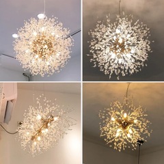 Dandelion crystal chandelier Nordic bedroom chandelier room clothing store chandelier spherical bedroom lighting fixtures