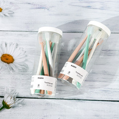 日式馬卡龍牙刷8支裝成人家用小頭圓桶裝超細軟毛牙刷廠家直銷