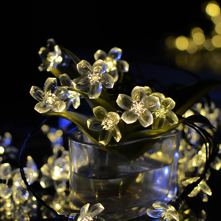 起爆金7メートル50灯桃花桜太陽灯串クリスマス祭り屋外芝生装飾灯串