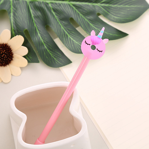 Creative Donut Gel Pen Cute Student Stationery Cartoon Unicorn Water Pen Office Supplies Signature Pen Wholesale
