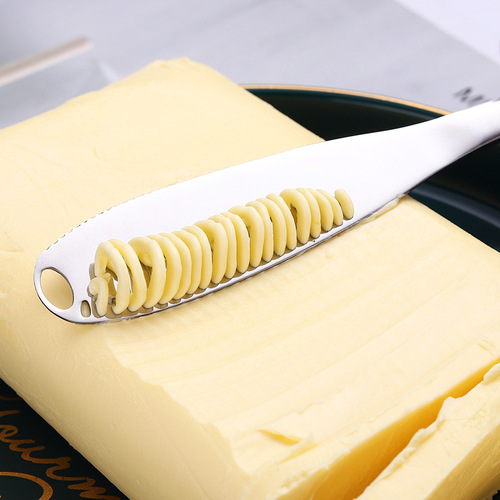 Amazon 430 stainless steel cheese butter knife with hole butter knife bread jam knife cutting cheese butter knife