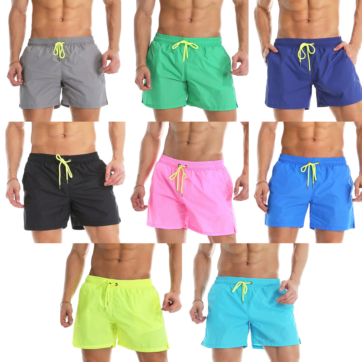 Foreign Trade Beach Pants Solid Color plus size Sports Casual Shorts Quick-drying Breathable Waterproof Men's Beach Pants
