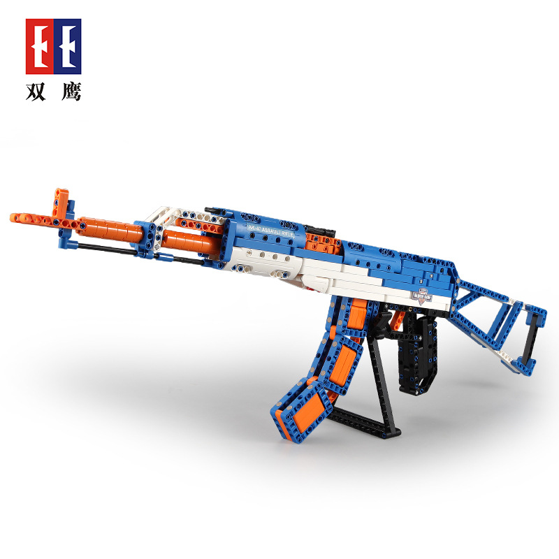 Bloques de Construcción de Rifle de Asalto AK-47 Double Eagle C81001, Juguete Disponible, Pistola PUBG, Regalo para Niños, Mini