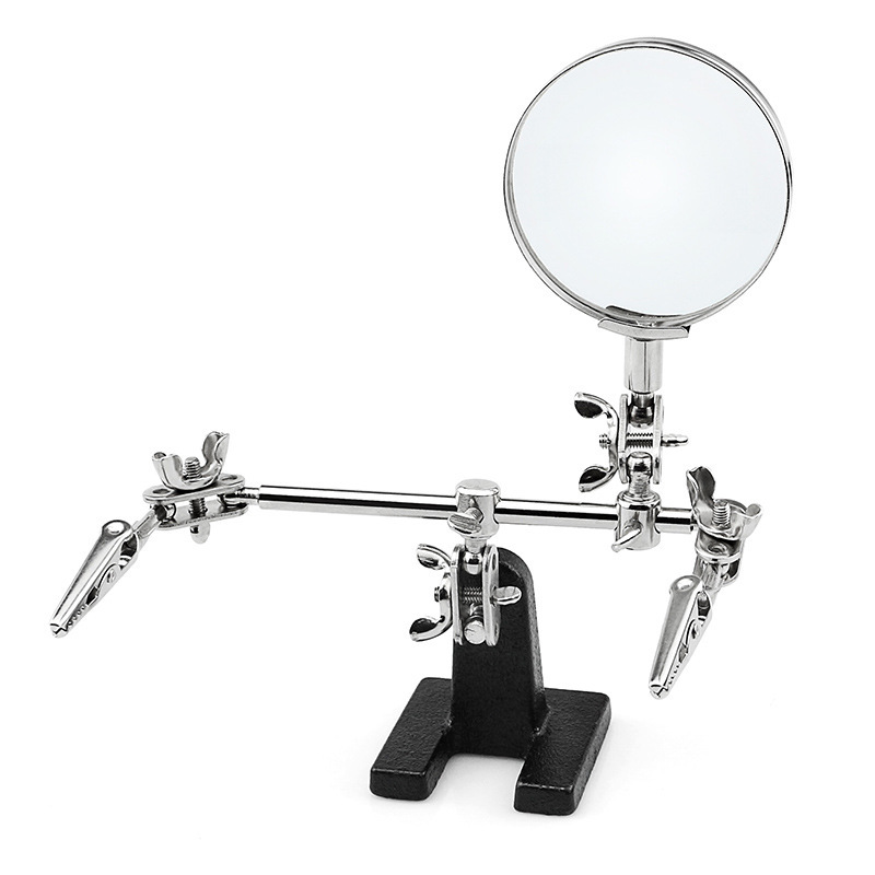 Chuda 60mm three-hand auxiliary clip magnifying glass with clip electric soldering iron repair circuit board magnifying glass 1083 Chuda 60mm three-hand auxiliary clip magnifying glass with clip electric soldering iron repair circuit board magnifying glass 1083