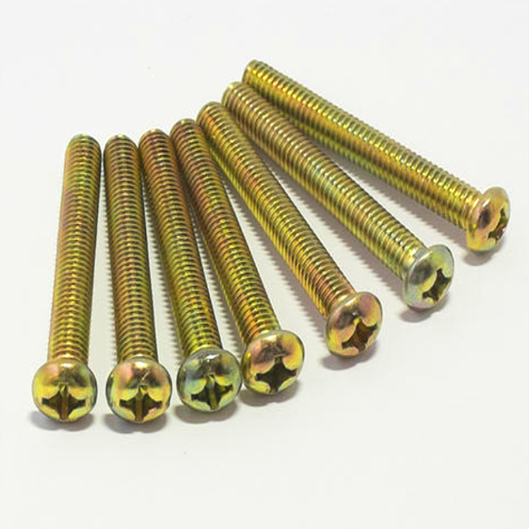 半圆头镀彩十字头螺丝 半圆头十一字开关螺丝 半圆头穿心螺丝厂家