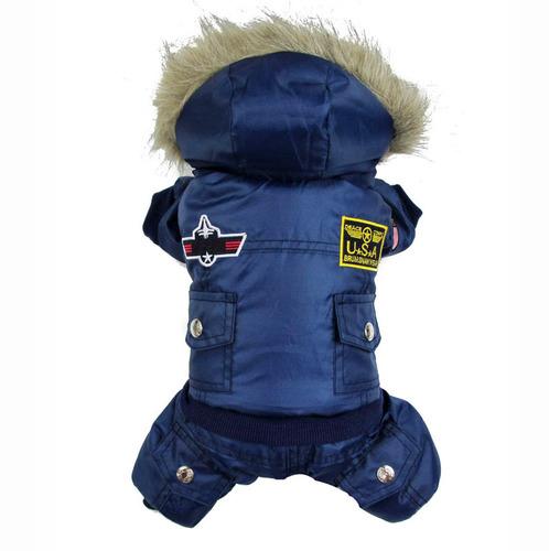 Cross-border pet clothes Air Force clothes one-piece four-legged cotton clothes Teddy winter small dog dog clothes
