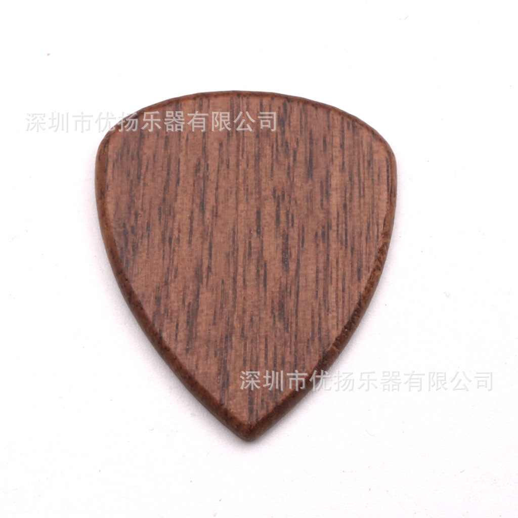 Tallado logo guitarra de madera Pick madera metralla Folk Bass ukulele Pick Guitar Accesorios