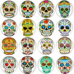 Mexican Skeleton Head Crystal Glass Fridge Magnet Creative Cartoon Home Decor Magnetic Whiteboard Magnet