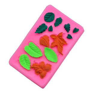 DIY baked 13-hole leaf collection chocolate cream cake decoration pour sugar clay liquid silicone mold