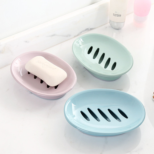 European oval soap dish, bathroom plastic simple soap dish, double drain bathroom face soap dish