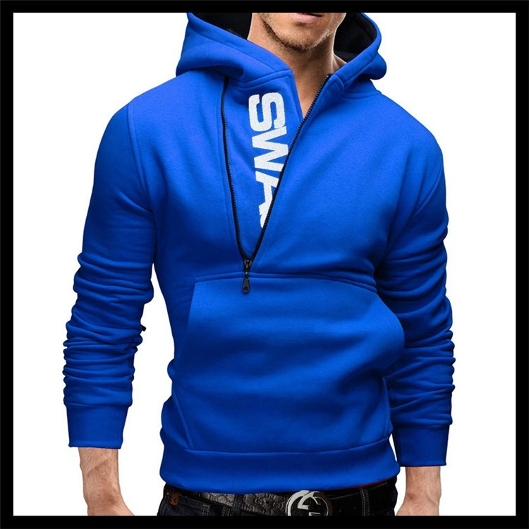 New men's side zippered oversized hoodie pullover autumn/winter hooded jacket_voghion.com