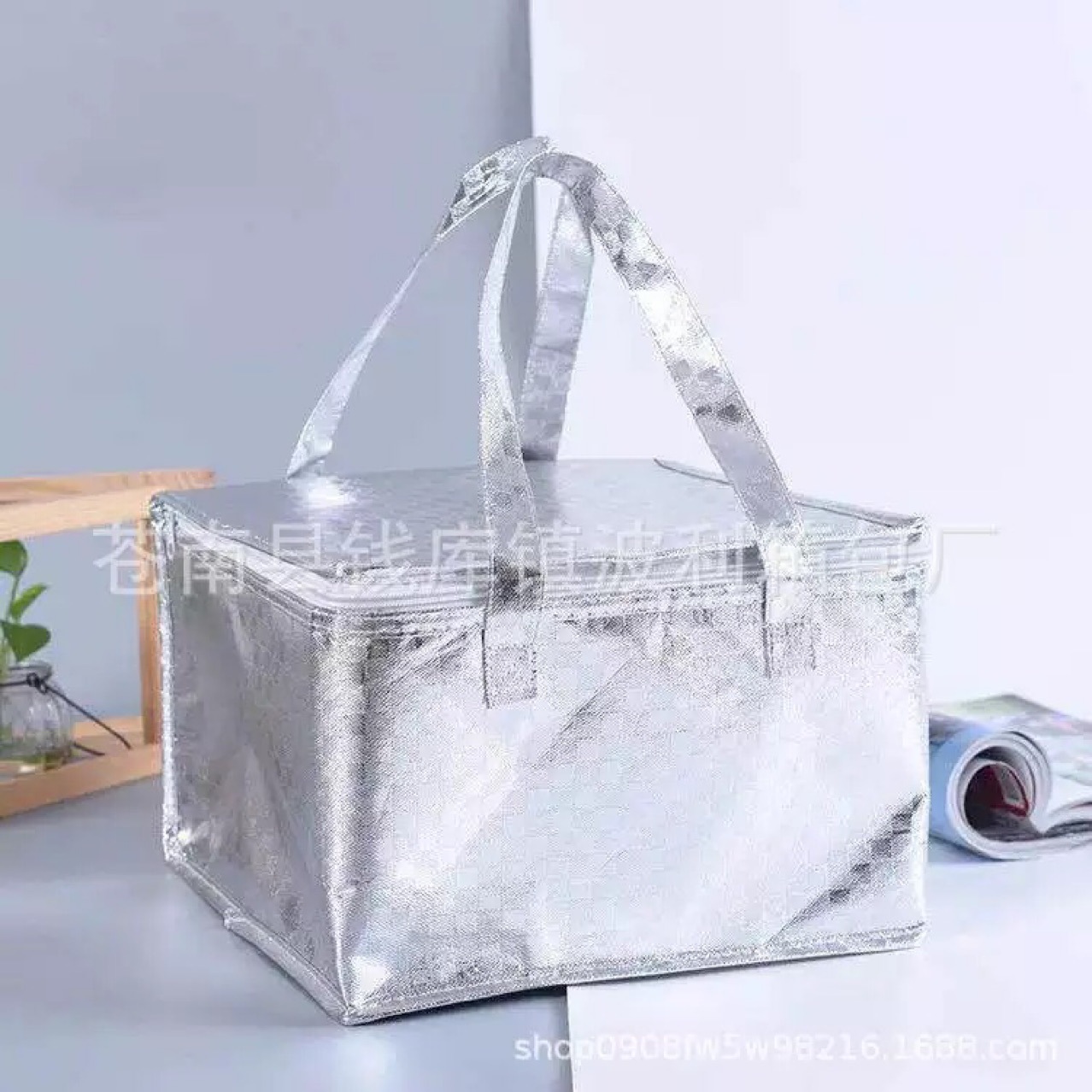 无纺布镭射膜手提防水午餐包铝箔野餐外卖保温袋保温包便当耐油