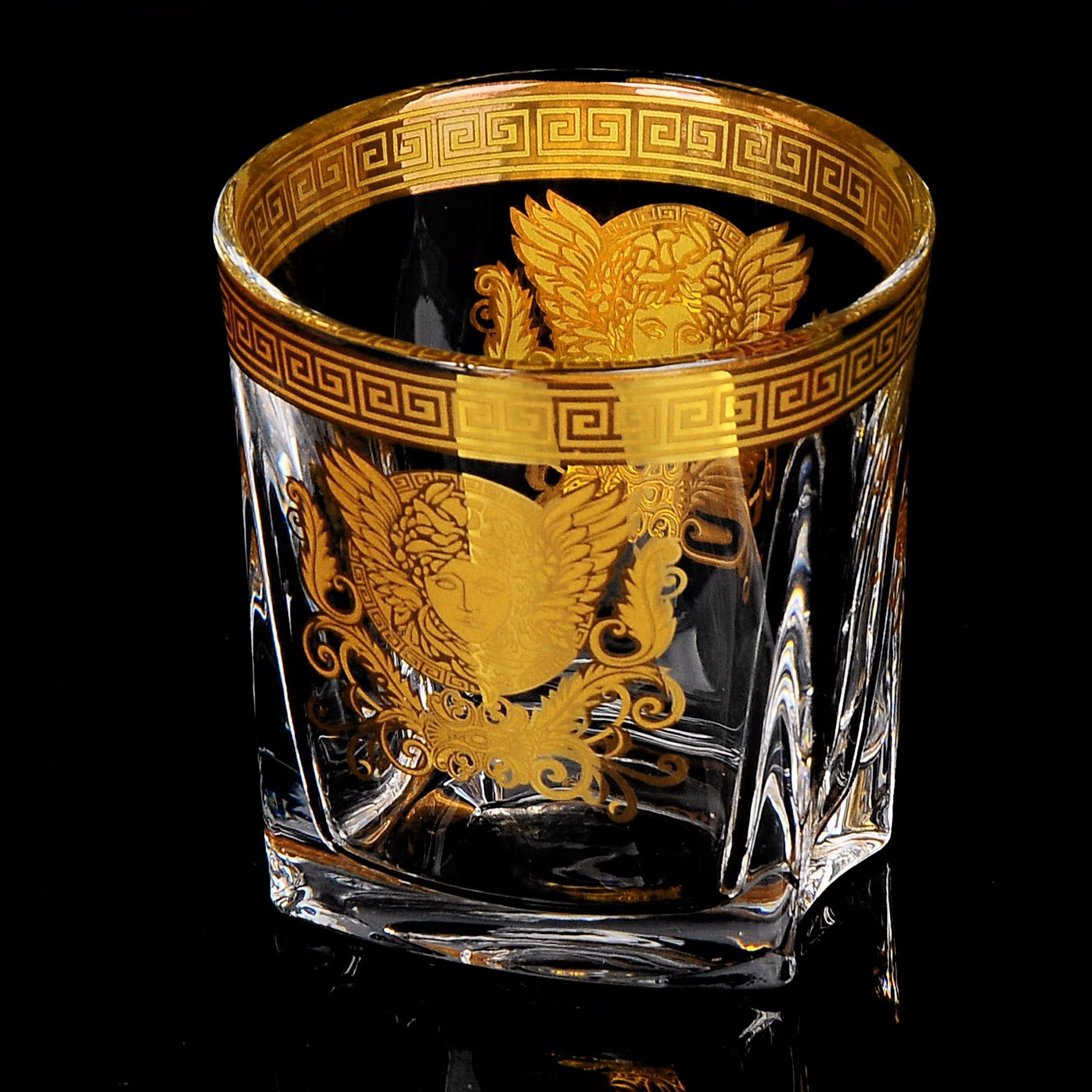 欧式创意酒馆酒具水晶玻璃酒杯 烈酒杯 钻石威士忌酒杯 6只装