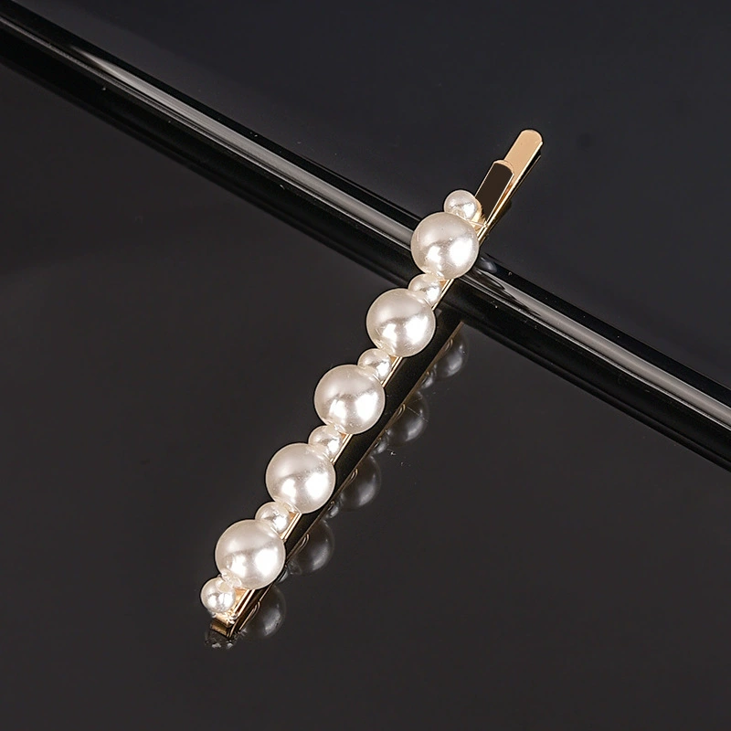 handmade Pearl Hair Clip, Woven Bow Design, 9 cm, Korean Simple Elegant