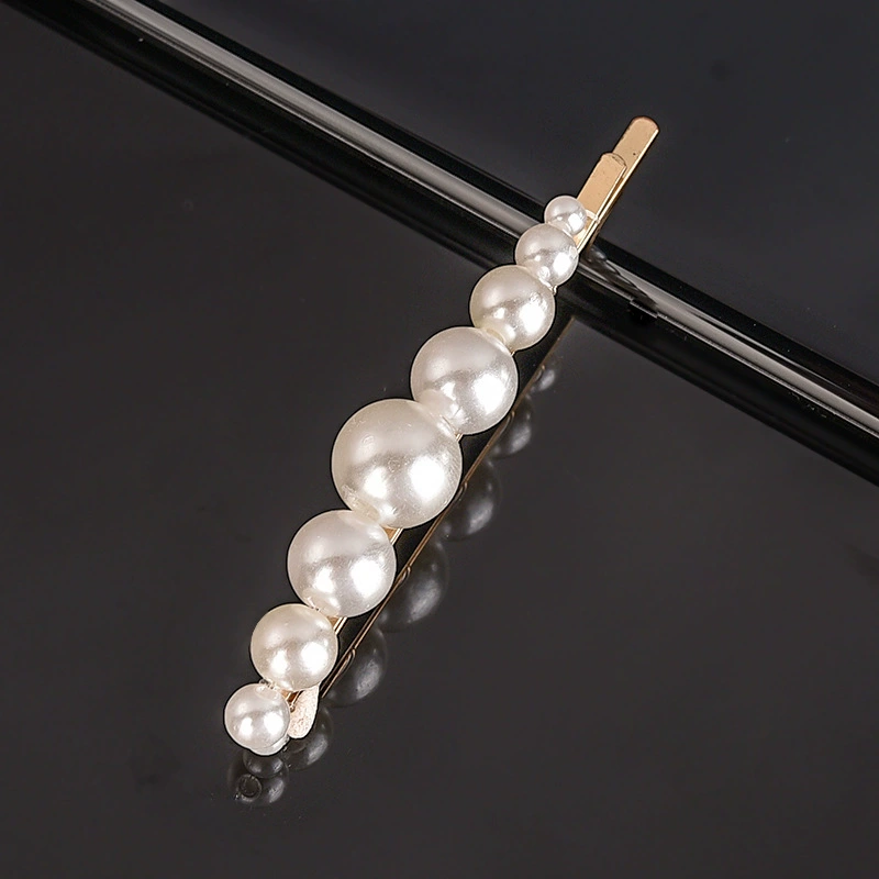 handmade Pearl Hair Clip, Woven Bow Design, 9 cm, Korean Simple Elegant