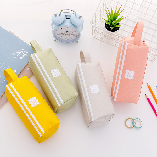 double-layer capacious pencil case for students with zipper