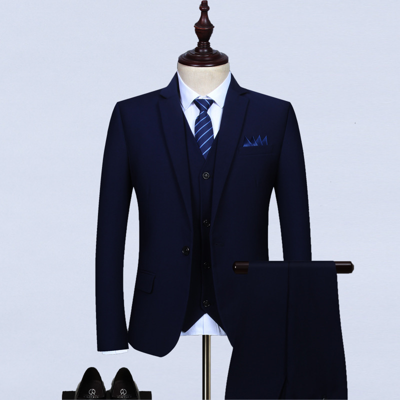 Traje de primavera y otoño traje de negocios para hombres traje de hombre vestido de novia de tres piezas mejor hombre traje de grupo