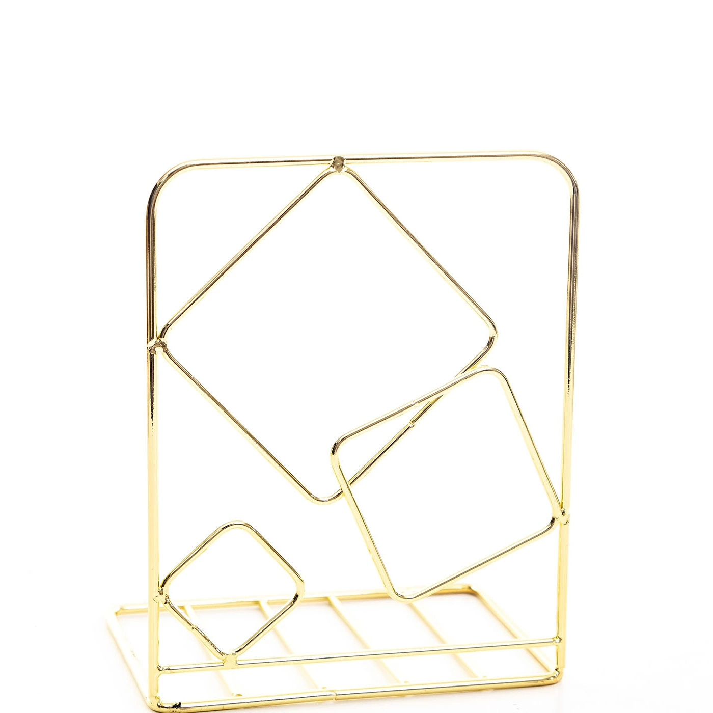 Mingqiang Ins Nordic style rose gold iron art book stand creative home decoration office desktop storage rack