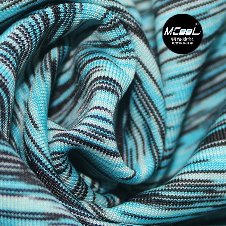 厂家供应 段染布250g 运动涤纶弹力布瑜伽服单面扎染段染面料