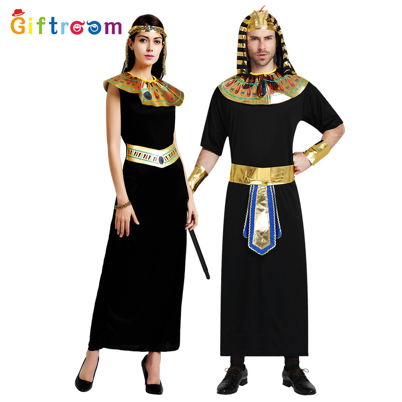 Halloween Holiday Party Pharaoh's Empress Cosplay Costume Egyptian Black Priest HalloweenParty Costume