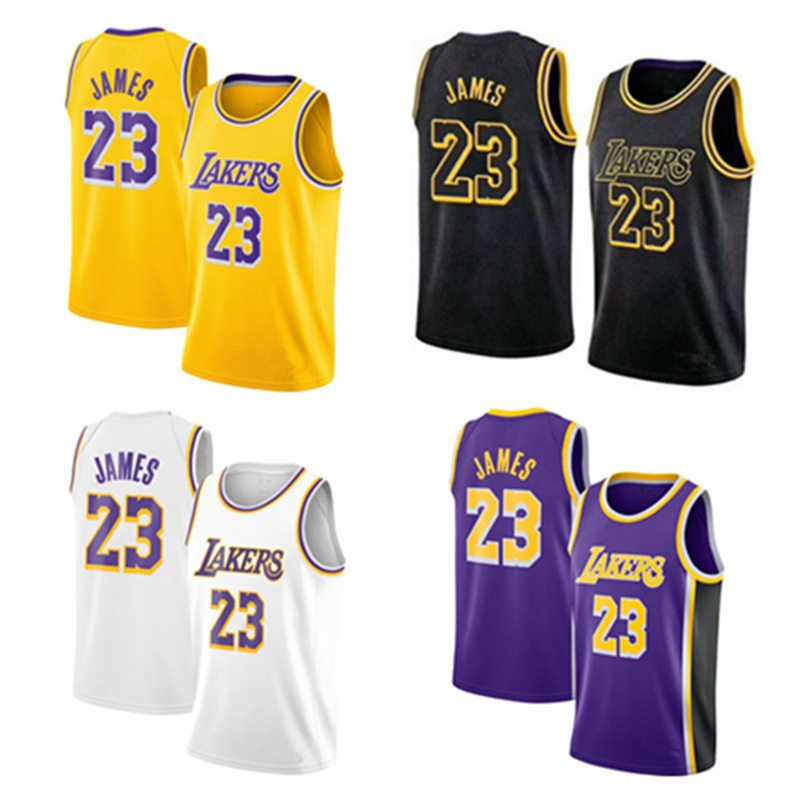 Trendy Sports Sleeveless Team Lakers 23 Basketball Uniform Set Embroidered Fan Version Vest Training Uniform Fan Version
