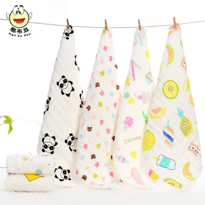 批發高密純棉紗布嬰兒口水巾 25*25cm嬰幼兒寶寶喂奶擦嘴小方巾