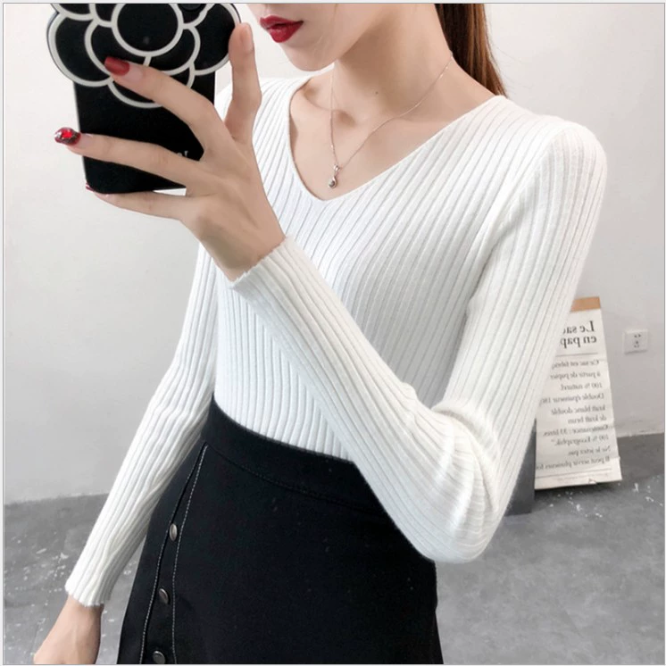 Demi-season knitted keep warm base body-friendly long-sleeve, retro sweater, with sleeve, tight