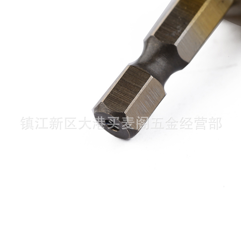 Hexagonal Handle Straight Groove Step Drill 4-32, 4-20, 4-12 Cloth Packed Titanium-Plated Pagoda Drill Hole Opener