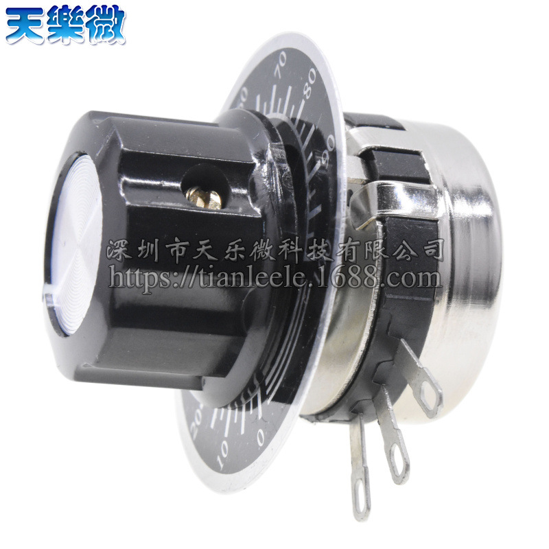 WTH118-1A 2W 1M 单圈碳膜电位器WTH(118) 1M-2W电位器配旋钮刻度