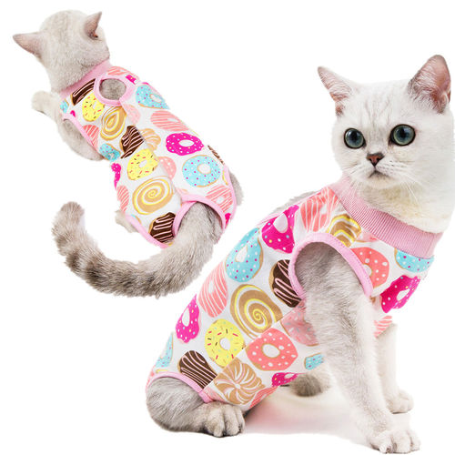 Breathable cat clothes, anti-licking sterilization clothes after surgery, female cat weaning clothes, thin pet cat and dog four-legged clothes, spring and summer