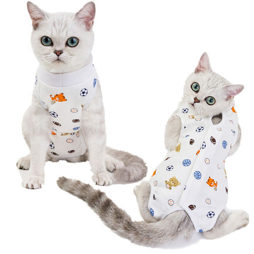 Breathable cat clothes, anti-licking sterilization clothes after surgery, female cat weaning clothes, thin pet cat and dog four-legged clothes, spring and summer