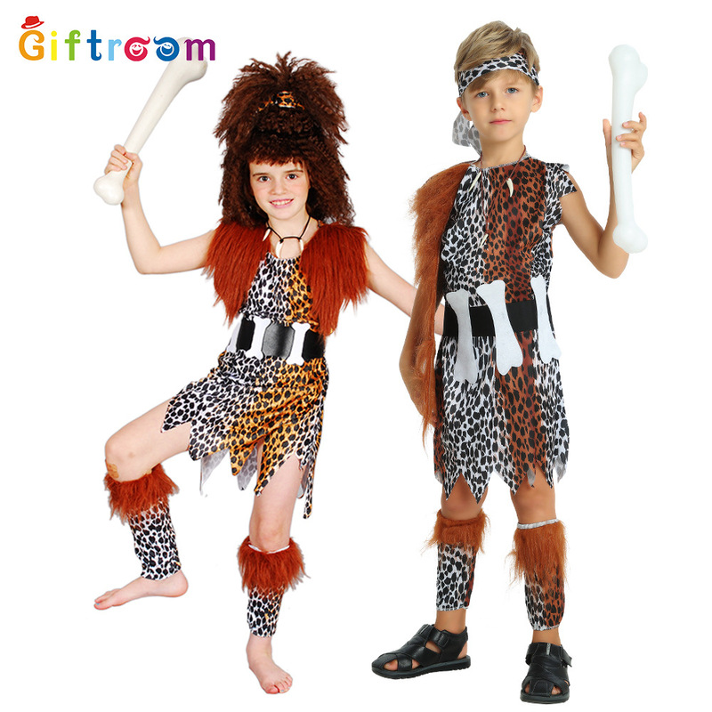 Halloween Costume cosplay American Chieftain Indian Child Leopard Print Savage Performance Stage Prop Suit Halloween Costume cosplay American Chieftain Indian Child Leopard Print Savage Performance Stage Prop Suit