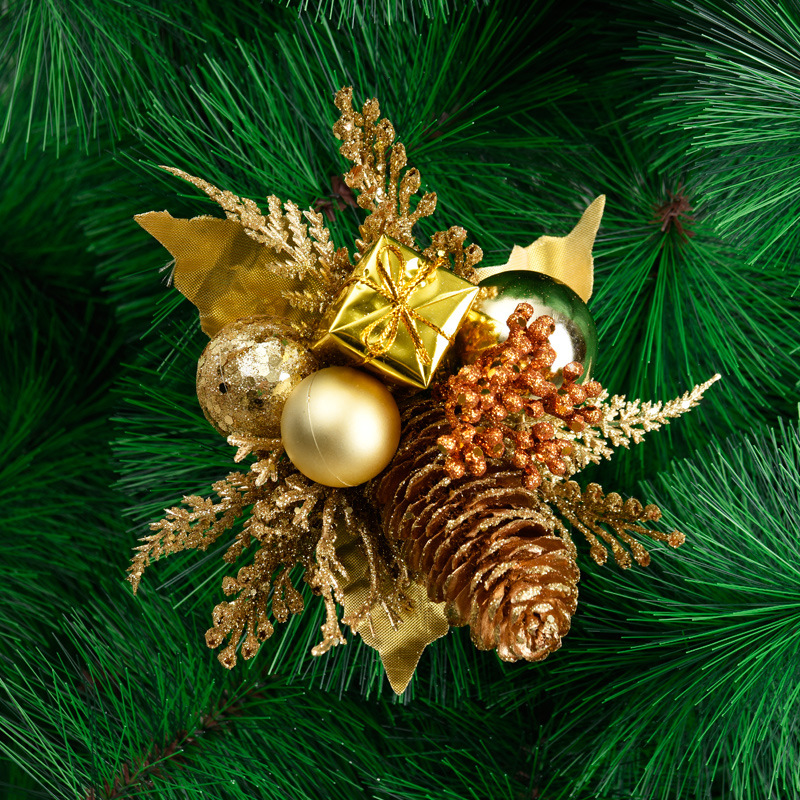 Nuevo arreglo de Navidad oro y plata rojo BOLA DE Navidad arreglo abeto Pino fruta arreglo simulación Navidad decoración arreglo flor