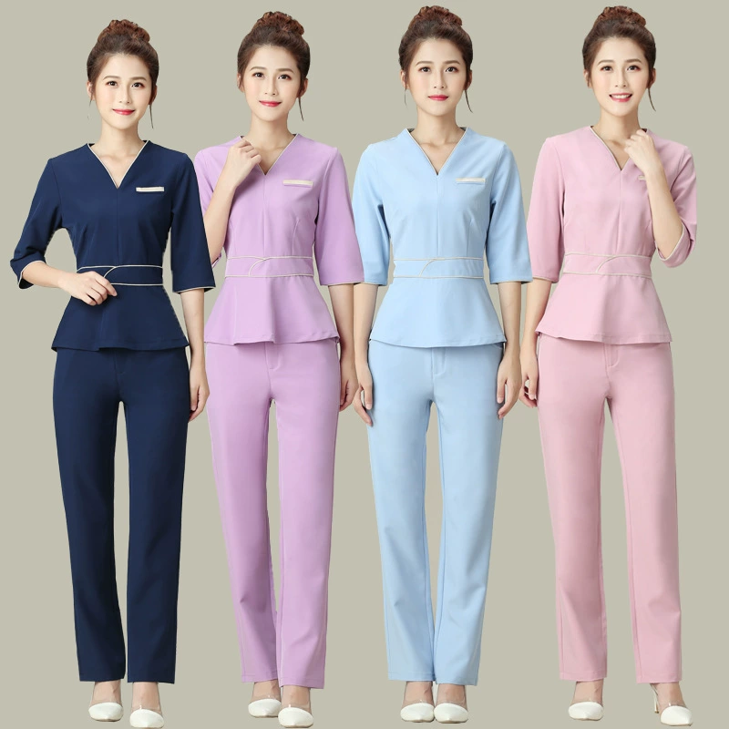 Осенняя Новая рабочая одежда для парикмахера Женская одежда техника Ванна для ног Зал здоровья SPA-клуб Инструментальный костюм High-end