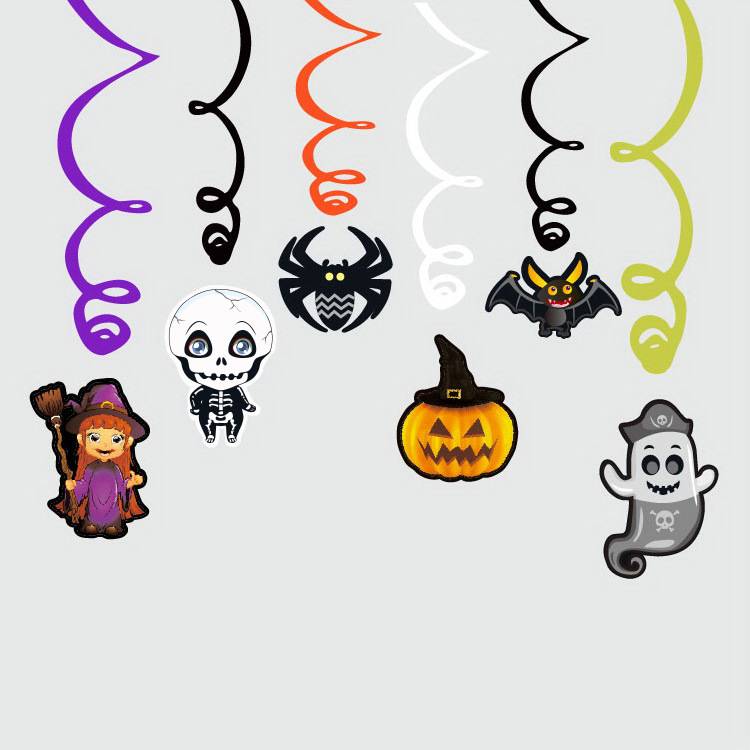 LXDS-S09B (Colgante espiral de Halloween 2) -- 6 unidades/juego