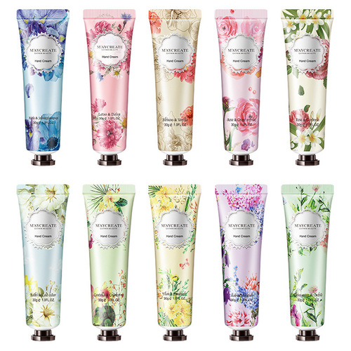 Bodybuilding Chuangyan 10 pieces fruit, plant, flower scented hand cream cosmetics hydrating and moisturizing makeup one piece drop shipping