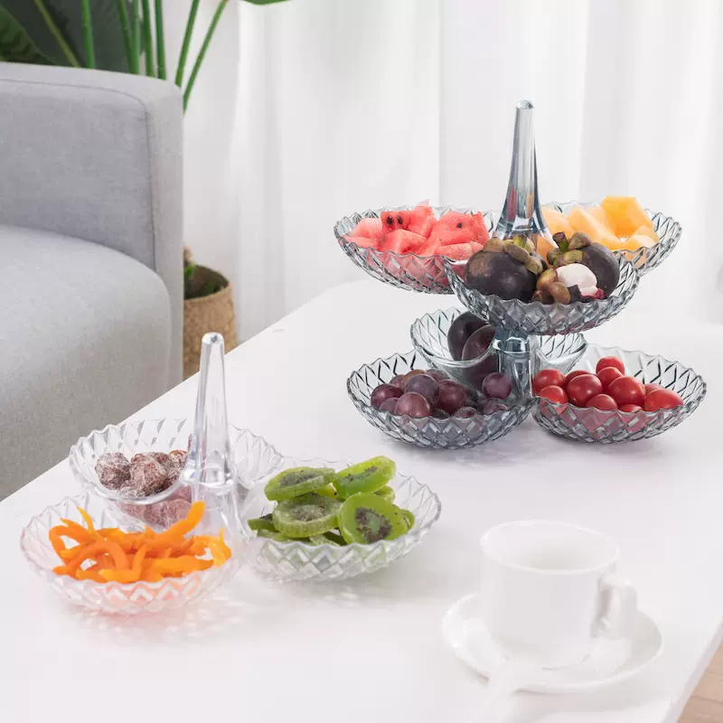 厂家直销塑料果盘 可叠加透明果盘冬季新款透明果盘