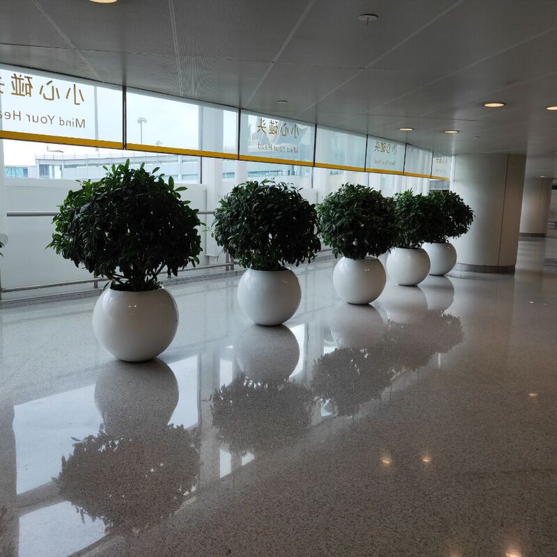 Simple Home Airport Shopping Mall Floor Vase Fiberglass Floor Flower Pot Fiberglass Resin Garden Flower Tank