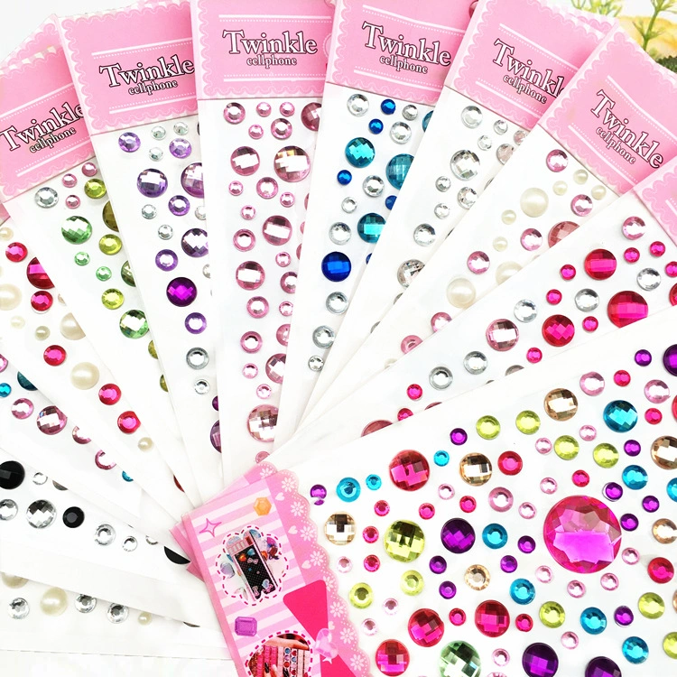 Crystal Patch Acrylic Gem Stickers, Plum Blossom & Heart Designs, 18 × 8.5 cm