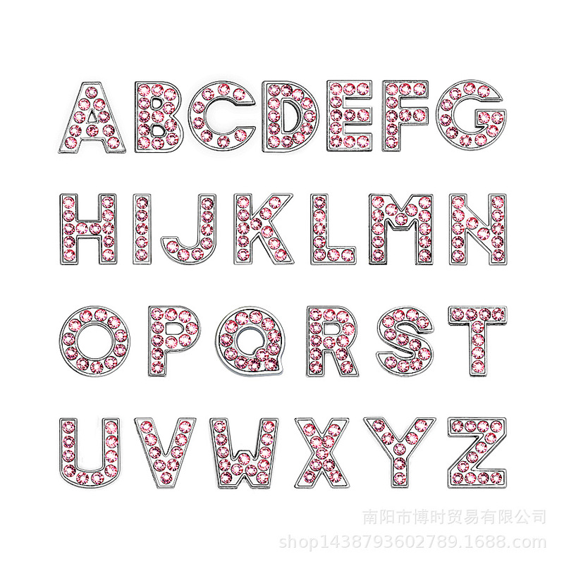 Wholesale chrome letters 8mm full diamond pink diamond letters diy English letters Diamond letters wholesale Wholesale chrome letters 8mm full diamond pink diamond letters diy English letters Diamond letters wholesale