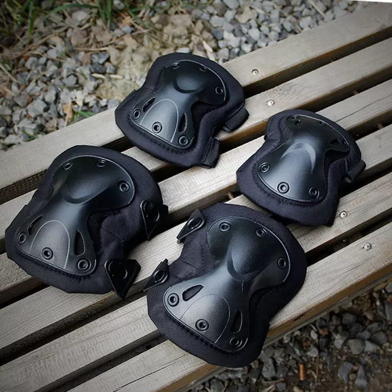 战术护膝护肘套装男户外CS军迷骑行迷彩护具黑鹰防摔轮滑运动用品