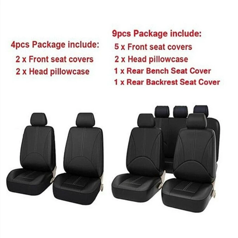 Черная искусственная кожа внешней торговли GM чехол для сиденья пыленепроницаемый трансграничный комплект 4/9 шт. Прямые продажи с фабрики Amazon